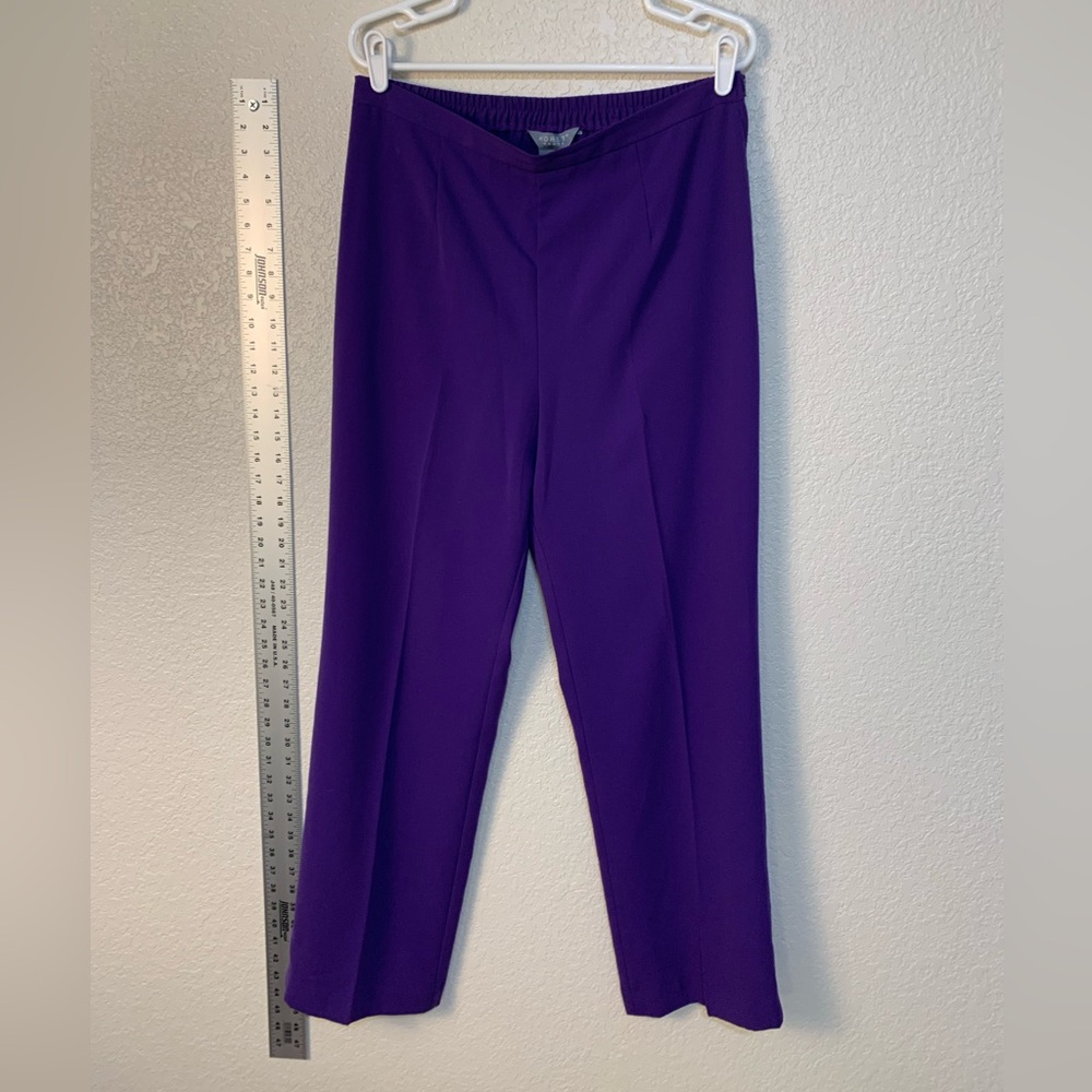 Koret Purple Trousers smooth front elastic back. Classic style NWOT